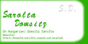 sarolta domsitz business card